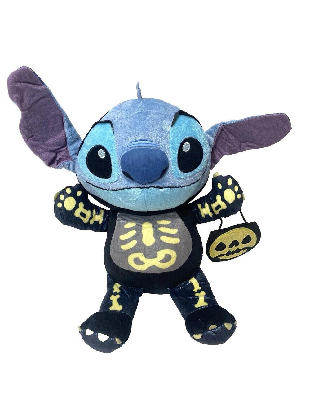 Lilo and Stich Plush Cute Halloween Teddy Bear Jack o'lantern Skeleton Black New